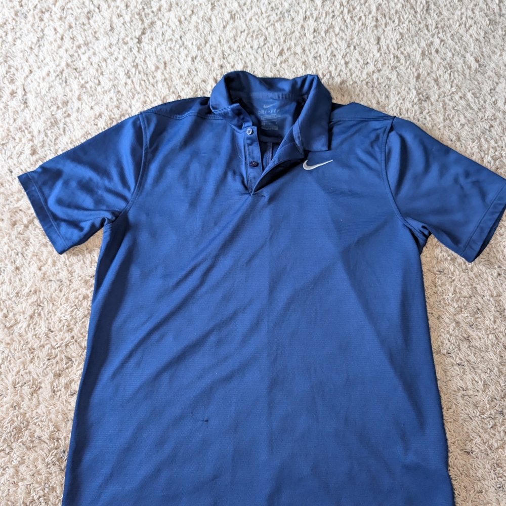 Mens Nike Dri Fit Blue Golf Polo Shirt - Size M